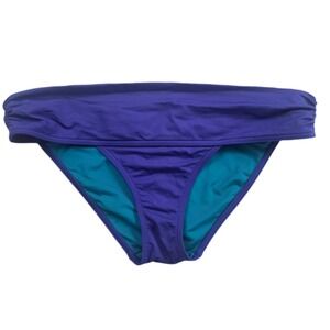 Victoria's Secret Bikini Bottom Womens Medium Purple Fold Over Ruched Swimwear